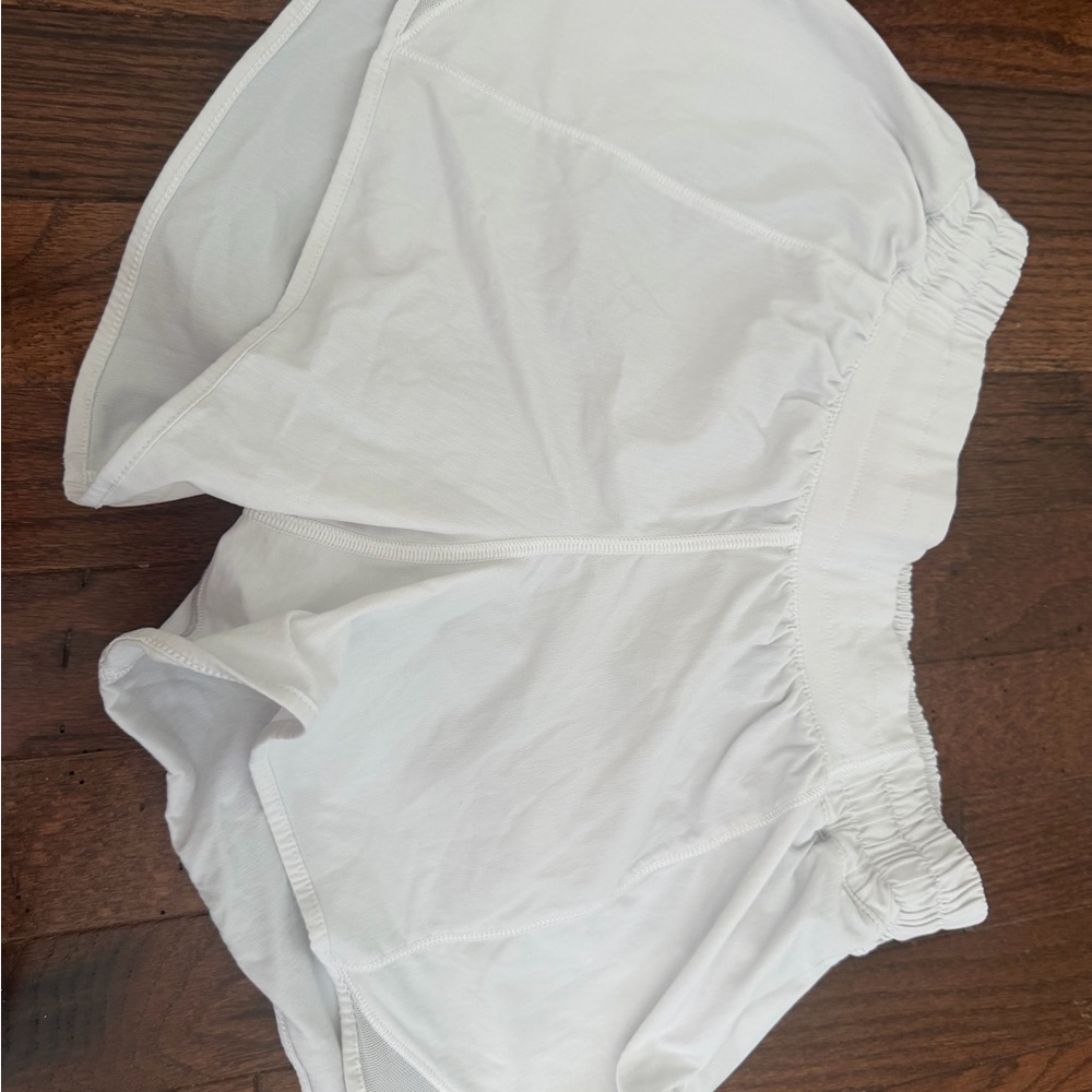 Women's White Athletic Running Shorts with Elastic Waist